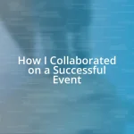 How I Collaborated on a Successful Event