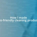 How I made eco-friendly cleaning products