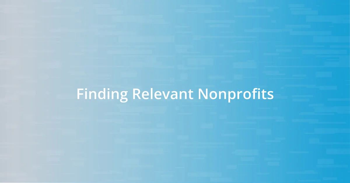 Finding Relevant Nonprofits