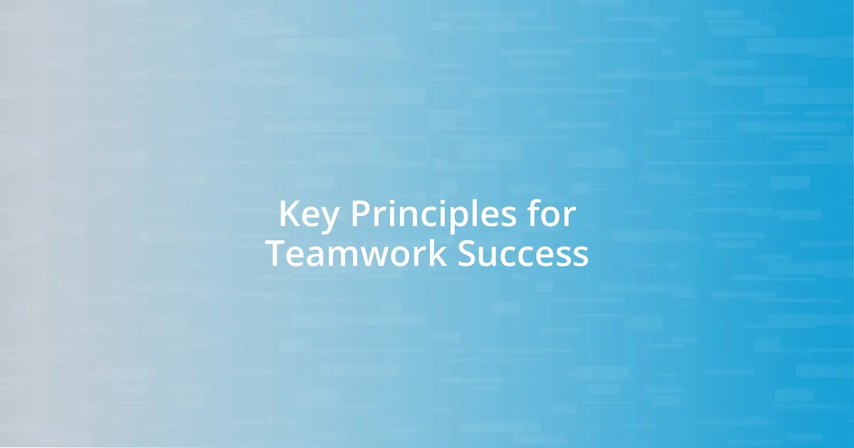 Key Principles for Teamwork Success